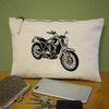 'Biker Motorcycle' Canvas Clutch Bag/Accessory Case (CL00035461)