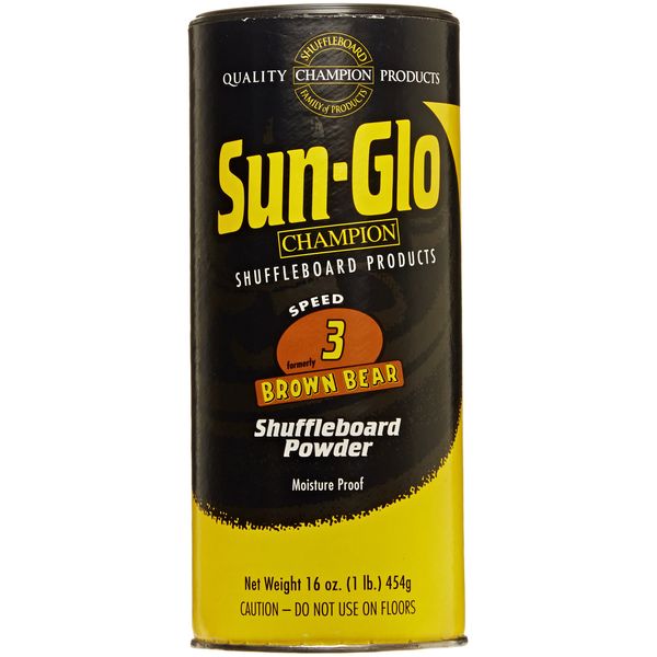 Sun-Glo Speed 3 (Brown Bear Wax) Shuffleboard Table Powder, 16 oz. Can