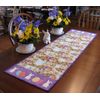 Handmade Quilted Easter Table Runner with White Bunnies and Easter eggs