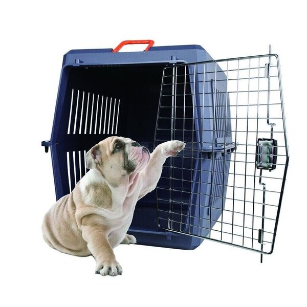 32"x 19" Pet Dog Kennel Carrier Large Puppy Cage Cat Rabbit Box Hard Sided Crate