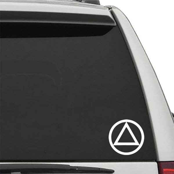 AA Alcoholics Anonymous Symbol Decal Sticker for Car Window Bumper 2PACK (White)