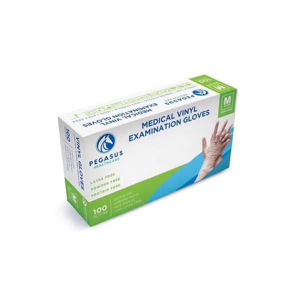 Olsen & Smith Unisex Pegasus Healthcare Clear Disposable Gloves, Clear, M UK