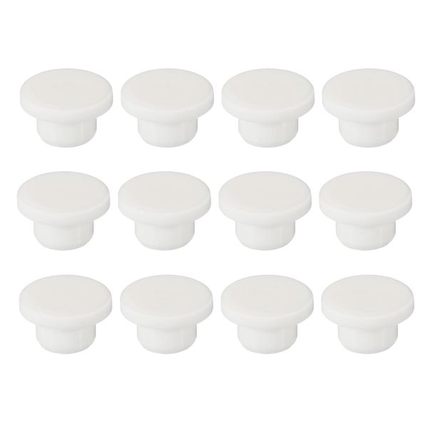 uxcell Silicone Rubber Hole Plug White Soft Flexible Stopper 14-15mm Hole Size 12pcs