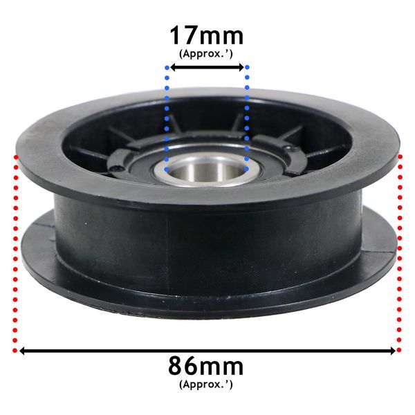 Spares2go Flat Idler Pulley for Mountfield Lawnmower Tractor