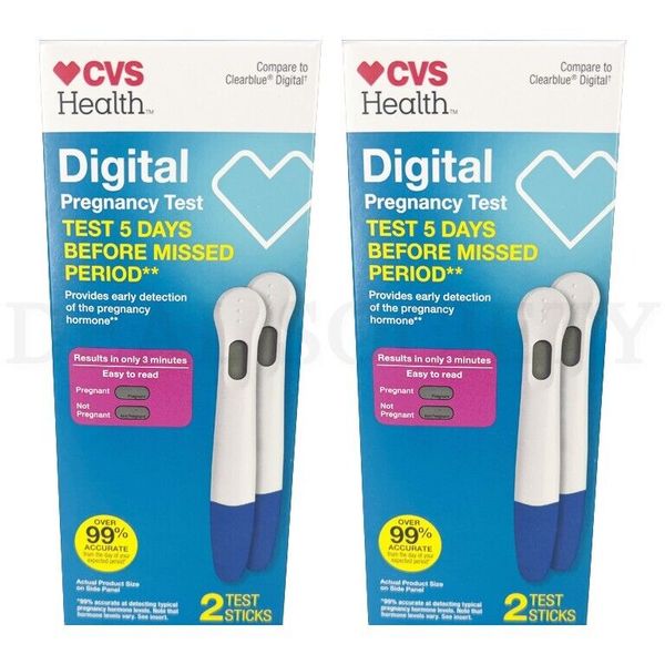 CVS Health Digital Pregnancy Test 2 Test Sticks Each Lot of 2