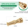 12380 Brass Adjustable Hose Nozzle for Patios Gutters Multiple Spray Pattern