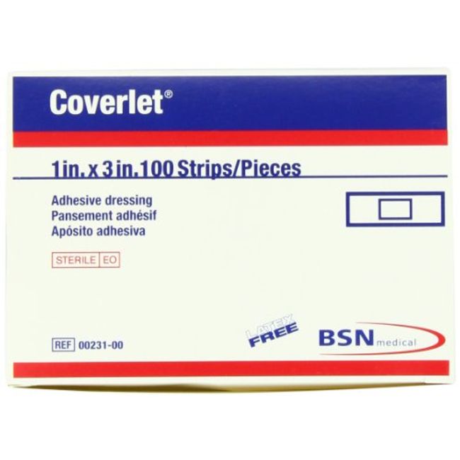 Coverlet Strip Dressings 1" x 3" 100 per Box