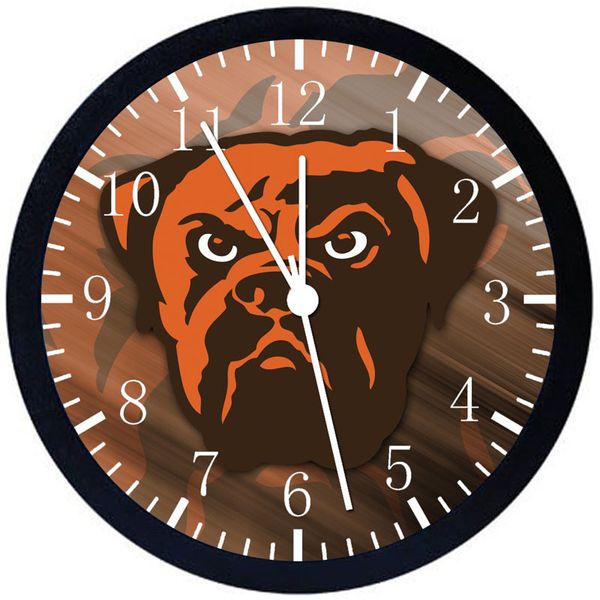 Cleveland Browns Black Frame Wall Clock E205