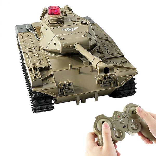 RC Tank Tank Armored Combat Vehicle Chariot RC Car 2.4 GHz Radio Controlled Simulation Tank Model Children's Toy Popular Gift (Yellow)