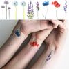 COKTAK 12 Sheets Watercolor Purple Violet Lavender Temporary Tattoos For Women Tiny Wild Plant Sweet Pea Morning Glory Flowers Fake Tattoos Temporary For Girl Kids Hand Face Ankle Neck Tatoos Stickers