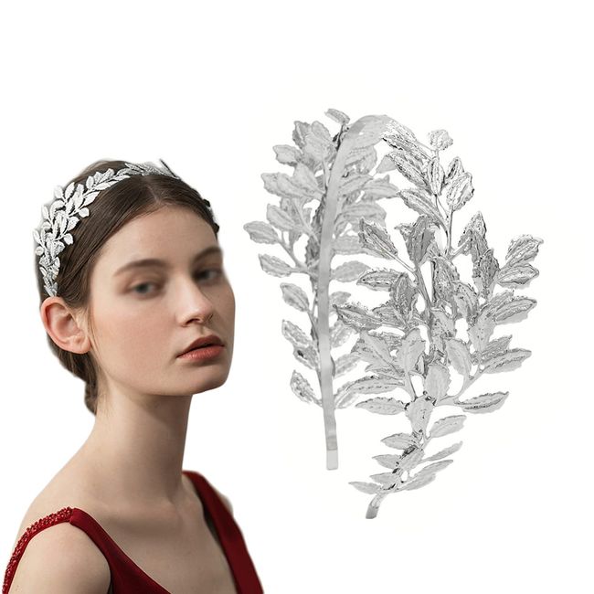 Hoshisea Göttin Krone, Blatt-Stirnband, Göttin Headpiece, Hochzeit Haarband Silbrig, Verwendet für Brautschmuck, Kopfschmuck Aus Silbrig (Silbrig)