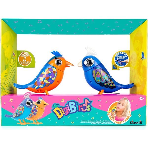 Digibirds Interactive Whistling Bird Toy - Voice Responsive, Portable with Digi-Clip, Connectable Singing Choir, Perfect for Kids