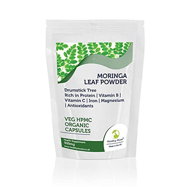 Moringa Leaf Powder Veg HPMC Organic x180 Capsules 500mg Drumstick Tree Horseradish Tree Ben Oil Tree