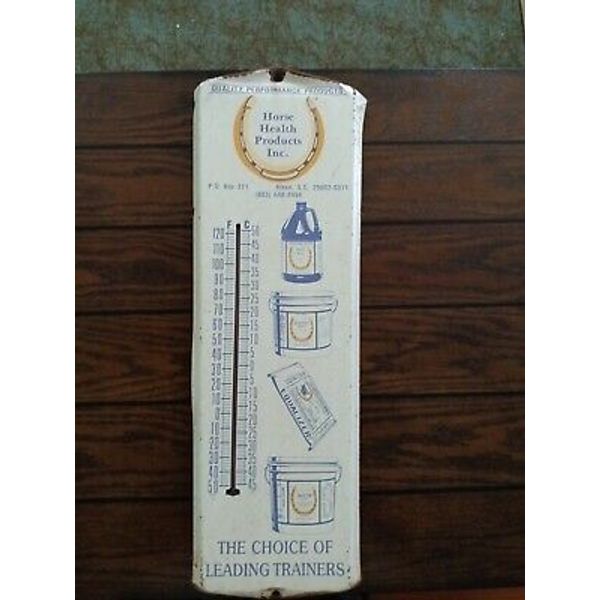 Vintage Horse Health Products Advertising Thermometer