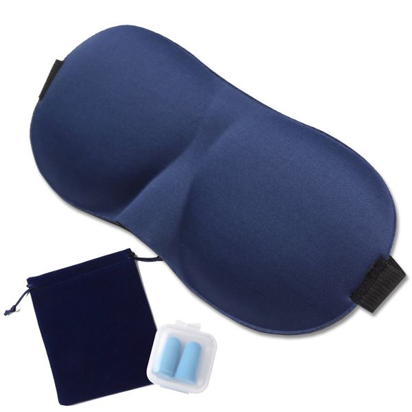 Samimi Eye Mask, Sleep Easy, Sleep Goods, Sleep Better (Fits Japanese People, No Light Leaking) (Navy)