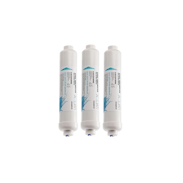 3X Aquati Under-Sink Tap Drinking Water Filter Replacement Inline Cartridges 1/4" Push Fit Connection