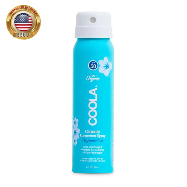 COOLA Organic Sunscreen SPF 50 Sunblock Spray, Dermatologist Tested Skin Care fo