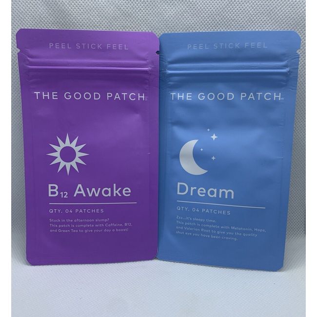 2 Pack Duo - The Good Patch B12 AWAKE  & DREAM 4 Patches Each - 8 Patches Total