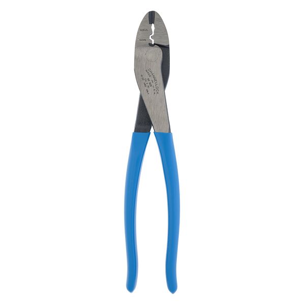 Channellock 909 9.5-Inch Wire Crimping Tool | Electrician's Terminal Crimp Pliers with Cutter are Designed for Insulated and Non-Insulated Connections