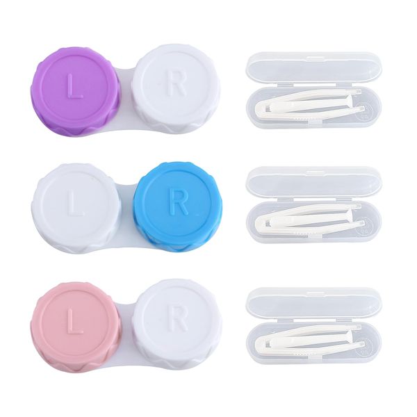 GVSAVY 3-Piece Contact Lens Applicator, 3-Piece Contact Lens Case, Contact Lens Removal Tool, Contact Lens Applicator, Contact Lens Suction Wand Handle, Contact Lens Soaker Storage Case