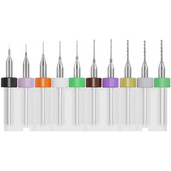 Drill Blades, Ultra Fine Drill Bit, Pin Vise Drill, Micro Drill, Set of 10, PCB Carbide Precision Drills for Decorative Engraving on Printed Circuit Boards, Pearl Drill, Easy Storage, Storage Box