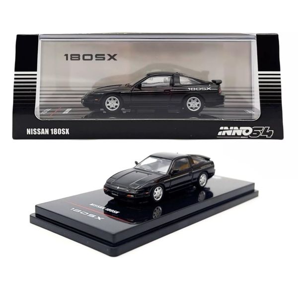 1:64 Scale Diecast Model Car Compatible with Nissan 180SX Black Limited Edition by Inno64 IN64-180SX-BLA