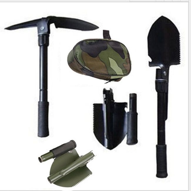 Survival Spade Trowel Dibble Pick Emergency Garden Outdoor Tool Hot Sale Multi-function Military Portable Folding Camping Shovel