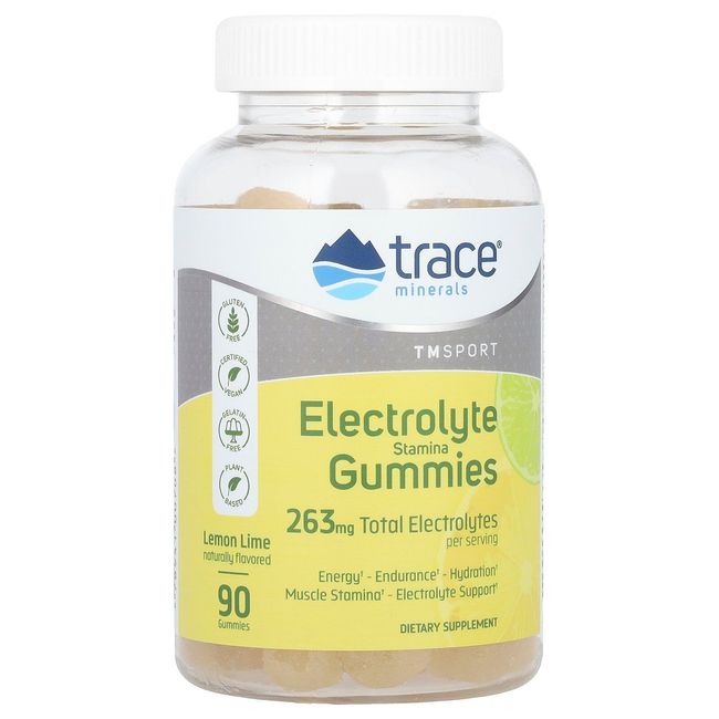 TM Sport, Electrolyte Stamina Gummies, Lemon Lime, 263 mg, 90 Gummies (87.66 mg