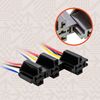 True MODS 10 Pack - Bosch Style 12V DC 5-PIN SPDT Interlocking Relay Socket Harness Base (with Wires)