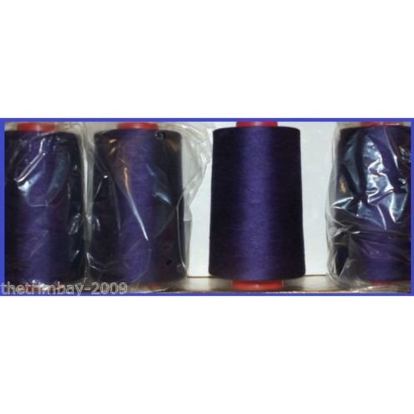 Purple 27 Overlocking Sewing Machine Polyester Thread Four 5000 Yards Cones