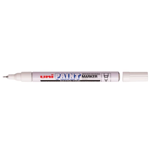 uni Paint Marker Bullet Tip Needlepoint PX203 Line Width 0.8mm White Ref 9001992 [Pack 12]