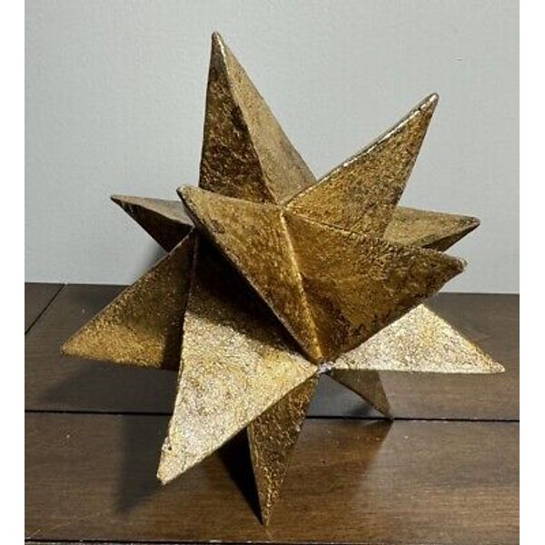 Modern Interior Office Desk Shelf Decor Multi Angle Gold Resin Abstract Star Art