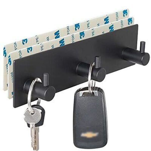 Key Holder for Wall with 2 Self-Adhesive Tapes, No Damage Key Holder 3 Hooks