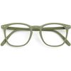 GAWK Type K Soft-Touch Matt Khaki Green Square Trapezoid Reading Glasses with Pouch Case
