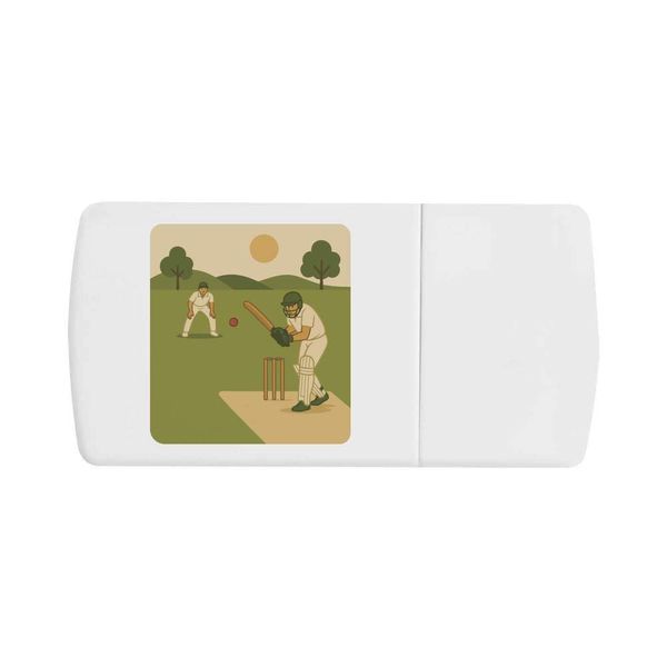 'Cricket Match Action' Pill Box with Tablet Splitter (PI00035279)