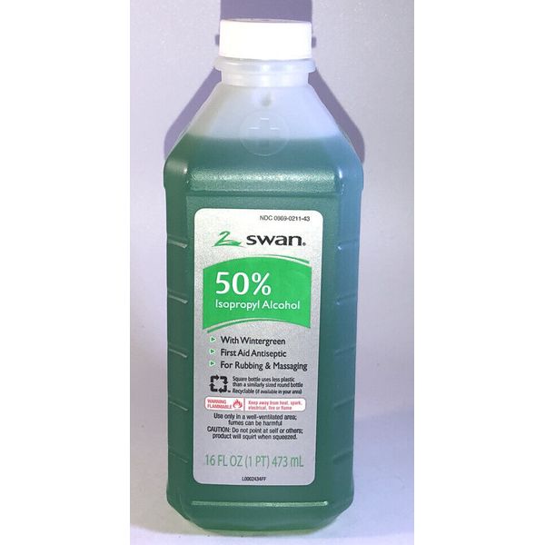 Wintergreen Isopropyl Rubbing Alcohol 50%,16oz blt,First Aid Antiseptic-SHIP24HR