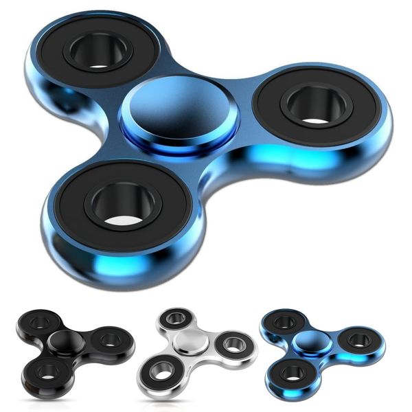 Coolden Hand Spinner Premium Toy Stress Reliever Toy Super Durable Stainless Steel Bearings High Speed Spin 2-5 Minute Spin Hand Spinner Spinning Fidget ADHD Autism Toy Fingertip Spinner Killing Time Funny Adult Kids Spin Toy Blue