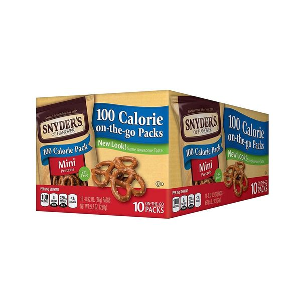 Snyder's of Hanover Pretzels, Mini Pretzel 100 Calorie Packs, 10 Count Boxes (Pack of 6)