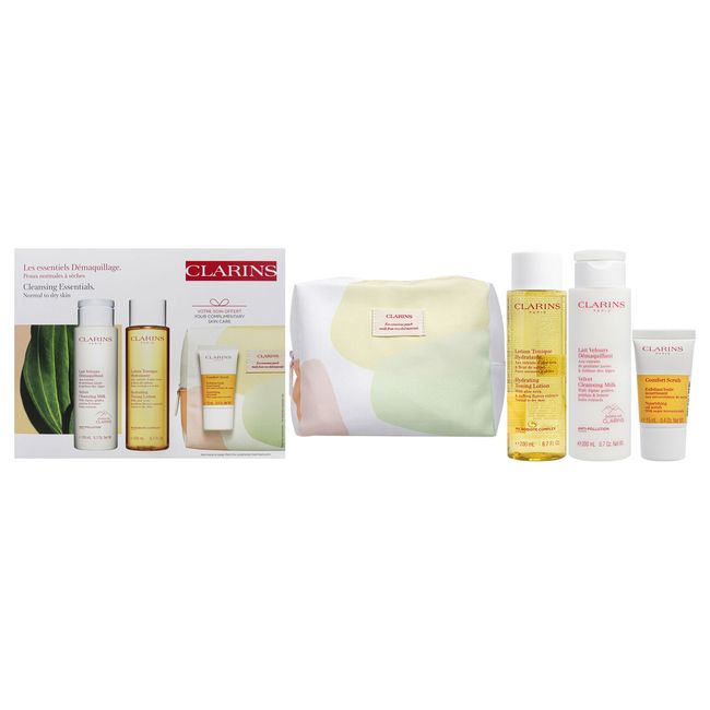 Cleansing Essentiels Set -Normal to Dry Skin by Clarins for Women - 4 Pc Kit Set