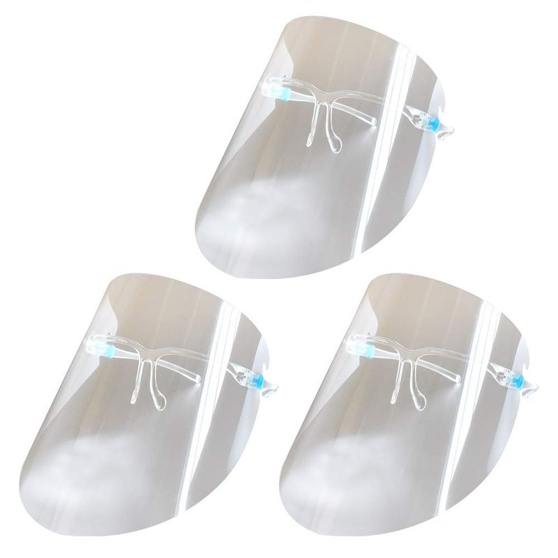 Open/Close Glasses-Type Face Shield, Set of 3, Can be Used with Glasses ...
