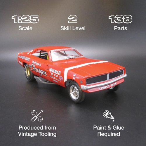 Polar Lights Mr. Norm 1969 Dodge Charger Funny Car 1:25 Scale Model Kit