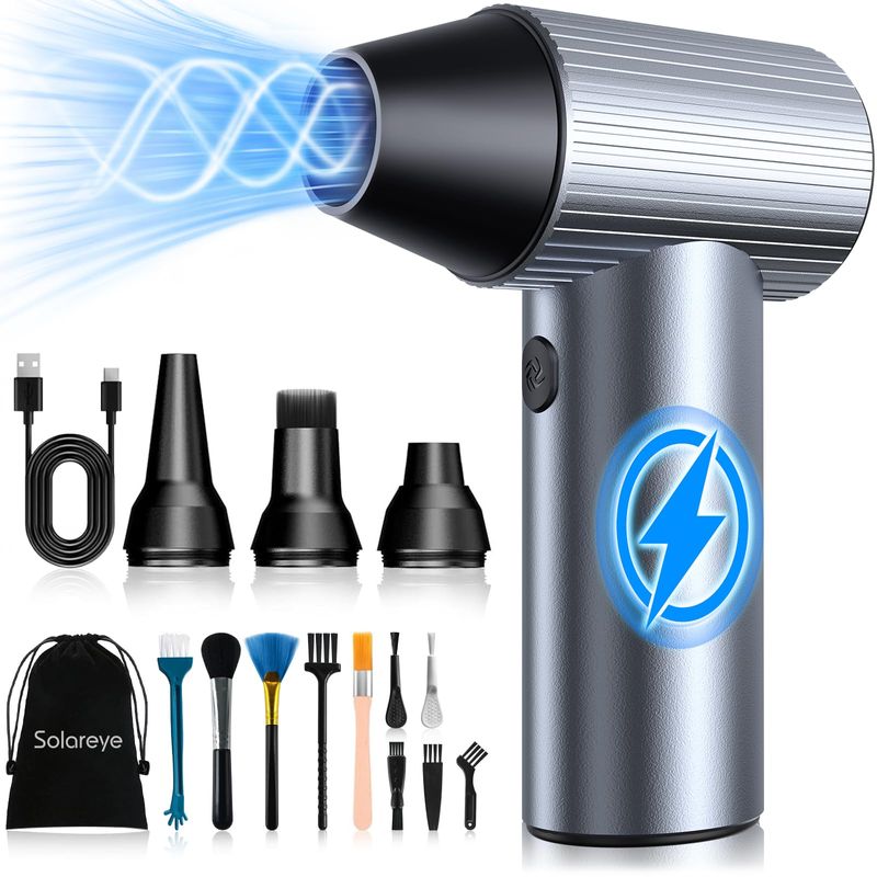 Solareye Compressed Air Duster PC Cleaner, 300000RPM Air Blower for PC ...