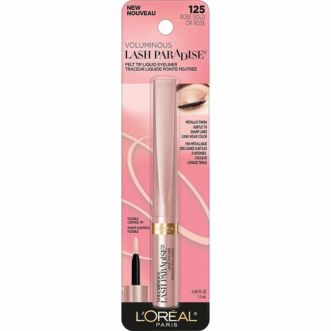 (6 PACK)L'Oreal Paris Voluminous Lash Paradise Liquid Eyeliner, Rose Gold