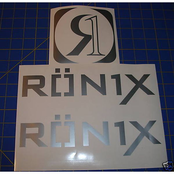 2 RONIX SILVER PARKS LOGO STICKER WAKEBOARD With FREE R DECAL