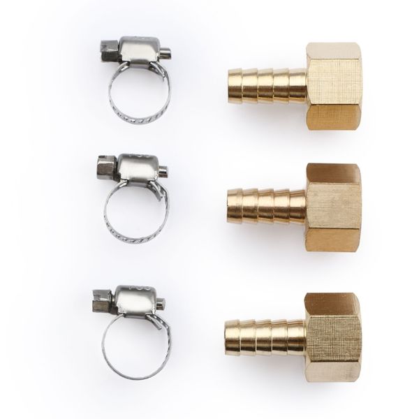 U.S. Solid 3pcs Brass Hose Fitting Pipe Adapter 3/8" Barb To 3/8" NPT Female