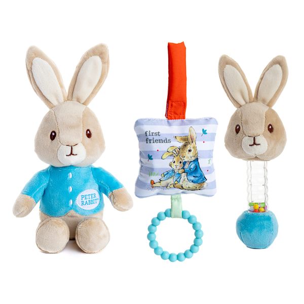 KIDS PREFERRED Beatrix Potter Peter Rabbit Gift Set with Stuffed Animal, Rattle, and Teether