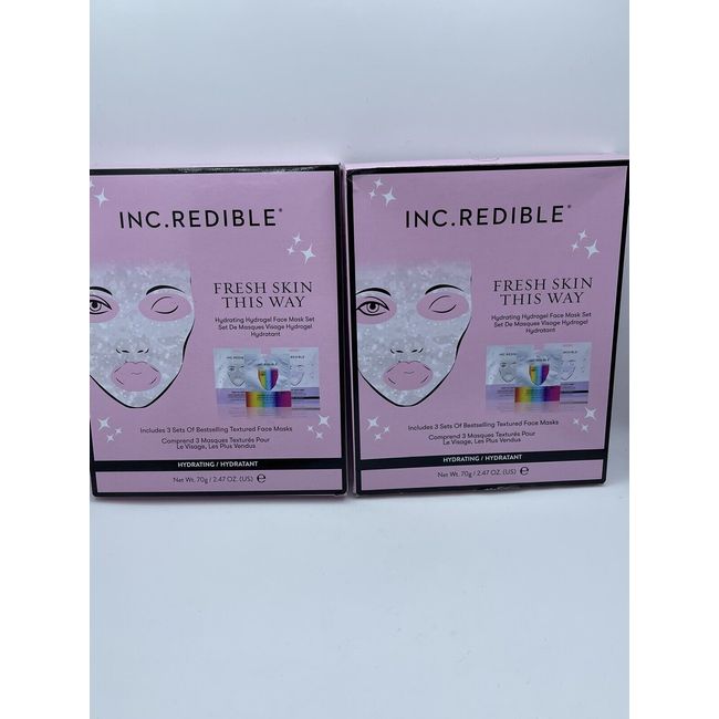 Inc.Redible Fresh Skin This Way Set Of 3 Face Masks, Hydrating Hydrogel Set, 2