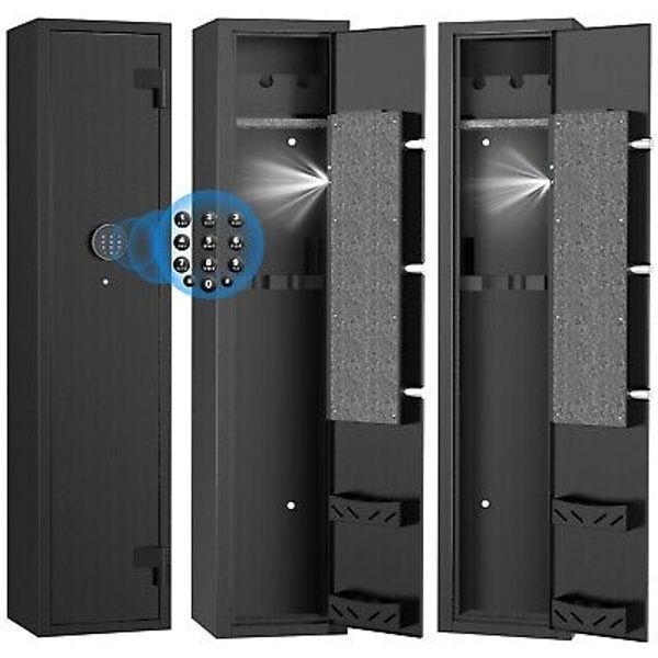 BESAFETY 2-4 Long Gun Safes for Home Storage With Alarm System & Gun Racks