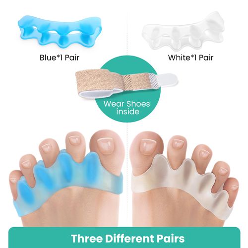 Welnove Toe Separators: Correcting Bunions and Restoring Toes to Their Original Shape - for Men and Women, Toe Spacers, Bunion Corrector - 4Pcs