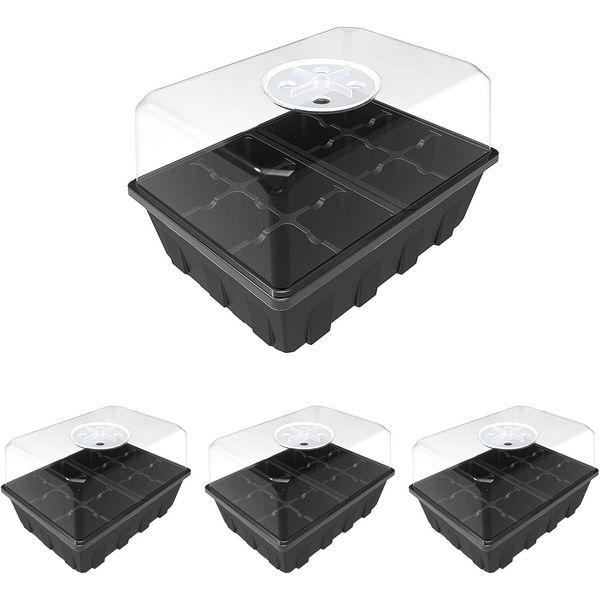 Gardzen 3 Pack Seed Starter Tray Germination Kit, Seed Starter Kit with Adjustab